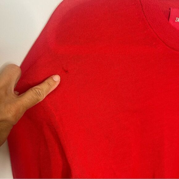 Zadig & Voltaire Emma cut-out-sleeves wool jumper Sweater NWT FLAWED - Picture 2 of 14